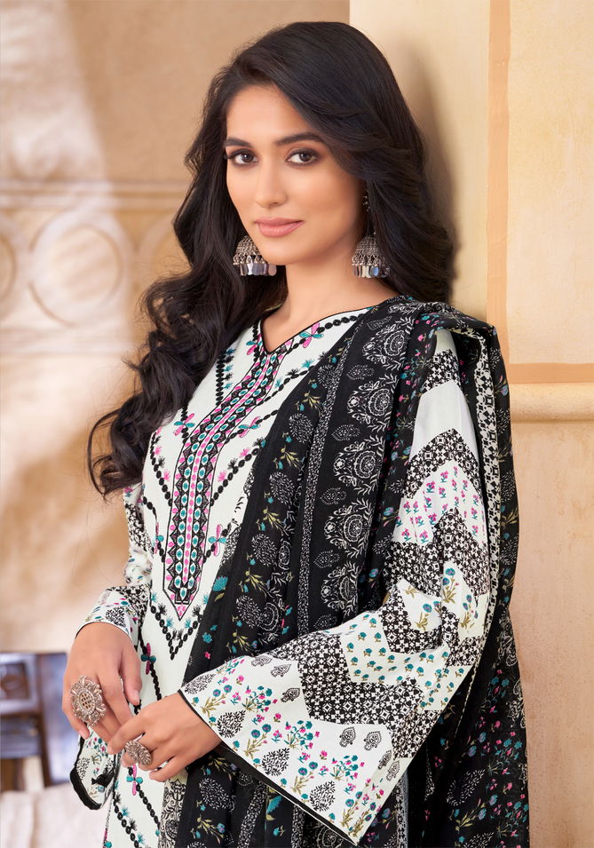 Qudrat Black And White By Alok Suit Pakistani Printed Cotton Dress Material Wholesale Price In Surat